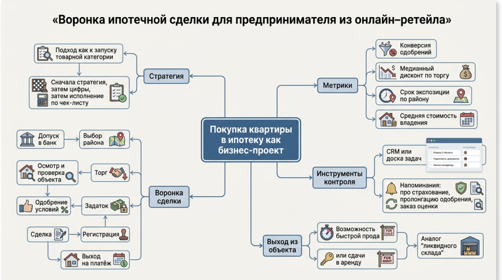 Воронка ипотечной сделки для предпринимателя из онлайн-ретейла